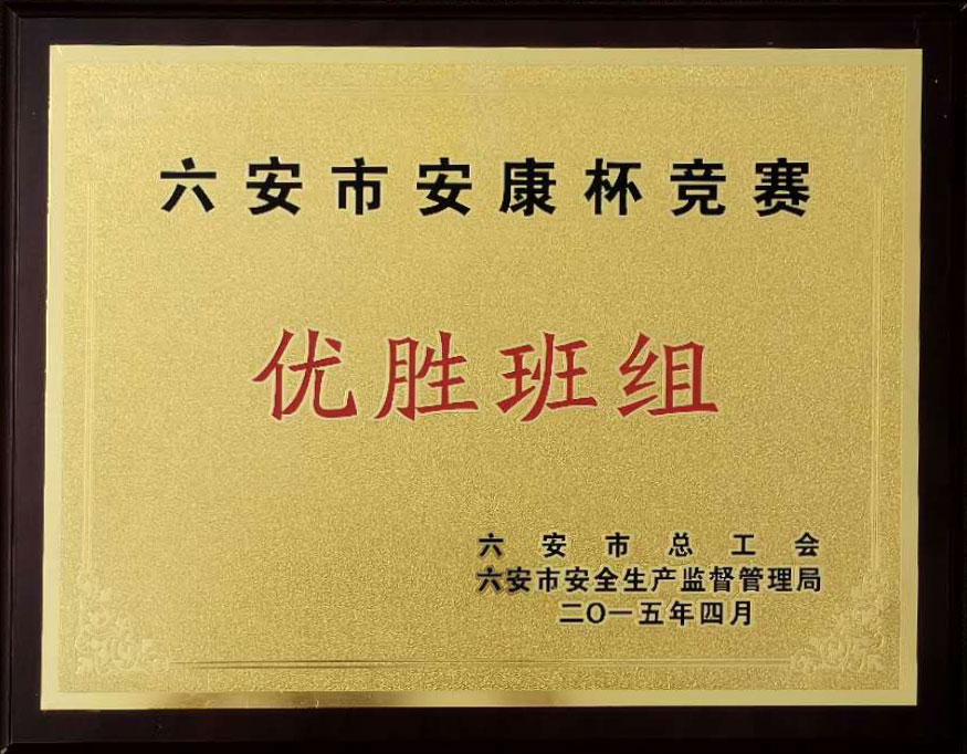 2015六安市安康杯竞赛优胜班组